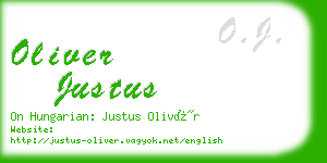 oliver justus business card